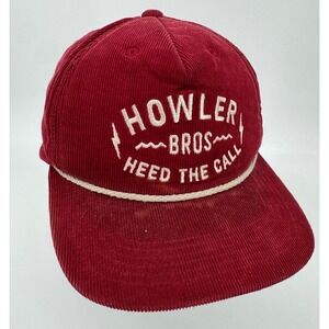 Howler Bros Hat‎ Cap Corduroy Rope Maroon Heed The Call Red Snapback